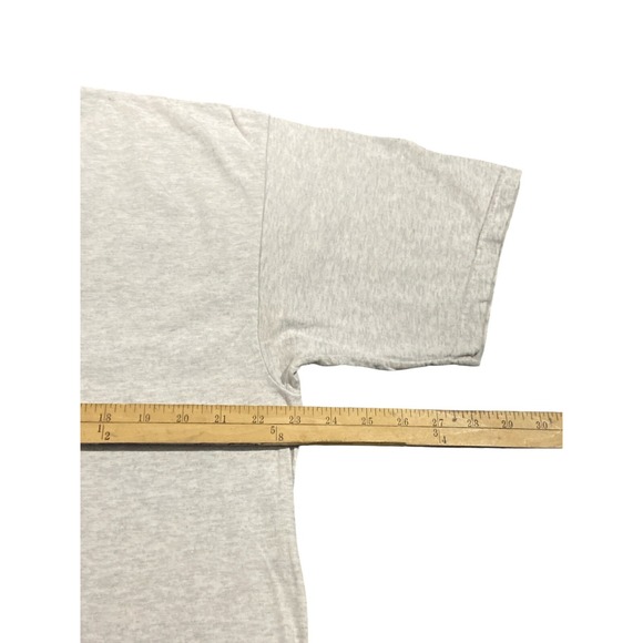 Vintage 90s Fishing "Here Fishy Fishy" Embroidered Logo Gray T-Shirt Size XL - Picture 8 of 8